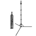 DanseeMeibr Plus Mannequin Head Stand, Wig Head Stand Metal Tripod Stand Reverse Foldable Stand Adjustable (17-56Inch) Wig Stand Tripod for Hairdressing Training Head