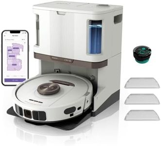 Shark PowerDetect 2-in-1 Robot Vacuum & Mop, NeverTouch Pro 60-Day Self Empty, Self-Refill and Self-Clean Robot Vacuum with 3D & LiDAR Navigation, NeverStuck Obstacle Bypass, White/Mocha