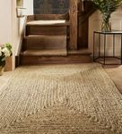 Lord of Rugs Jute Hand Made Braid Stitched Rug for Homes Living Room Bedroom Balcony Kitchen Conservatory Flatweave Carpet Area Natural Rug Small 80x150 cm (2'6"x5')