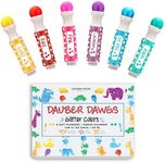 Washable Glitter Dot Markers, 6 Pack For Kids, Preschool Children Arts Crafts Supplies Kit, Kindergarten Toddler Art Activities Gift Set, Holiday Bingo Dabbers Dobbers, Dauber Dawgs