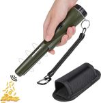 Metal Detector for Gold, Portable Metal Detector LED Pin Pointer, 360° Scan Detector with Buzzer Vibration, Kids Metal Detector Pinpointer (Olive Green)