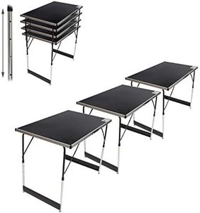 TRUTZHOLM 3-er Set Alu Multifunktionstisch (3X 100x60cm) Flohmarkttisch Campingtisch Markttisch Klapptisch Tapeziertisch Arbeitstisch Beistelltisch Grilltisch inkl. Verbinder