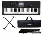 casio keyboard Combo Pack of CTX870IN 61-Key Portable Keyboard with Keyboard Stand, Adapter, Keyboard Padded Bag and Keyboard Dust Cover