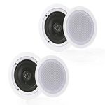 PYLE Pair 5.25” Flush Mount in-Wall in-Ceiling 2-Way Home Speaker System Spring Loaded Quick Connections Dual Polypropylene Cone Polymer Tweeter Stereo Sound 150 Watts