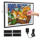 TOHETO Rechargeable A1 Light Pad, Large LED Light Board for Diamond Painting, 3-Color Modes Light Box for Tracing, 5 Levels/Stepless Dimming Light Table, Lightbox for Tracing and Drawing, Sketching