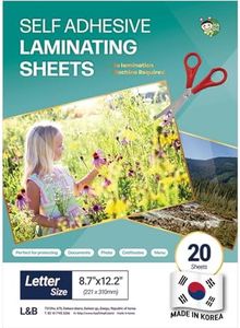 Self Adhesive Laminating Clear Sheets, 4mil, Pack of 20, Letter Size (8.5 x 11 Inches) No Heat, No Machine, Laminate Sheets Self Sealing, Contact Plastic Paper by HASHI