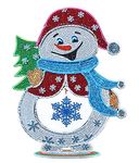 YEESAM ART Christmas Snowman Table Top Diamond Painting Kits Luminous, Snow Man and Christmas Tree 11 inch DIY 5D Diamond Art Christmas Decorations Ornaments (Snow Man)