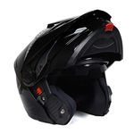Milwaukee Helmets MPH9821DOT Gloss Black 'Ominous' Dual Sport Advanced Motorcycle Modular Helmet for Men and Women Biker - X-Large