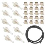 Motorcycle Inline Gas Filter Kit, Inline Gas Filter, Motorcycle Inline Gas Filter Kit With Copper Core Fit For Dirt Bike Atv Utv Snowmobile With 1/4In (6.3Mm) Fuel Pipe