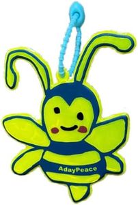 AdayPeace Safety Reflectors-Bee-Fun-to-Wear,Ultra Bright,Night Reflective Keychain,Stylish Reflective Gear for Jackets, Bags, Backpacks, Strollers and Wheelchairs with Kids,Adults,Dogs- Made in Blue(Blue)