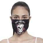 The House of tara - Skull Black Three Layer Woven Fabric Outdoor Protection Reusable Face Mask with Printed Design for Men and Women