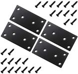 4 PC Flat Straight Brace Brackets,ULIFESTAR Stainless Steel Mending Bracket Plate Metal Shelf Support Fixing Joining Plate for Furniture,Wood,Shelves,Cabinet with Screws Black(50x100mm/2x3.94'')