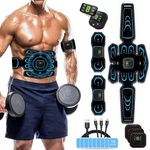 YUCEN EMS Muscle Stimulator,Muscle Training,ABS Trainer Muscle Stimulator,Abdomen Heat Sweat Stimulator 6 Modes 9 Lntensity Levels,ABS Belt Toning Gym Workout Machine For Men & Women