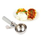 Restaurantware 4 Ounce Portion Scoop, 1 Trigger Release Stainless Steel Cookie Scoop - with Gray Handle, Stainless Steel Disher, for Portion Control, Cookie Dough, Cupcake Batter, Or Ice Cream