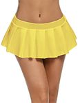 FEEL THE RISE Women's Sexy Role Play Pleated Mini Lingerie Skirt for Hot and Sexy Nights Honeymoon (2X-Large, Yellow)