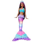 Barbie Dreamtopia Doll, Mermaid Toy with Water-Activated Light-Up Tail, Purple-Streaked Hair & 4 Colorful Light Shows