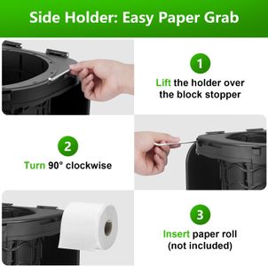 imodomio Large Portable Camping Toilet with Lid & Bag – 440lb Capacity