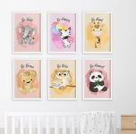 Special You Animal multicolor poster for kids bedroom, playroom, nursury decor with white photo frame | Motivational poster | Wall frames | Aesthetic room decor | kids room decoration -12pcs