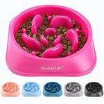 MateeyLife Dog Bowls, Slow Feeder Dog Bowl, Anti-Choking Puzzle Interactive Dog Slow Feeder Bowl for Small/Medium Dog, Dog Bowls to Slow Down Eating, Small Dog Bowl Rose 2Cups(7.8 In)