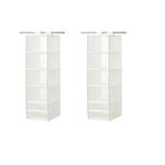 IKEA Organizer Hanging 6 Compartment Storage Closet, White (Set of 2, 13 ¾x17 ¾x49 ¼ , White)