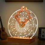 CoolGift Mart Light Up Circle of Fifths Wheel, Acrylic Wooden Chord Wheel Melody Tool with Guitar Pick Holder, Gift for Musical Beginners Musicians for Musical Learning and Songwriting