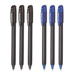 Pentel Energel - 0.7mm - Roller Gel Pen Set - Pack of 6 Pens - (3 BLUE + 3 BLACK)
