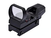 Hauska Red and Green 4 Reticle 5 Brightness Settings Dot Sight Scope Fits 20mm Rail with Weaver/Picatinny Rail Mount and Cover (Black)