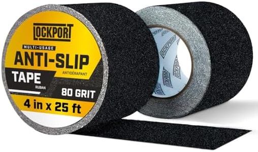 Lockport Anti Slip Tape - Heavy Duty Black Grip Tape for Stairs, 4” x 50ft for Stair Treads Non Slip Outdoor/Indoor - Traction for Ramps and Steps