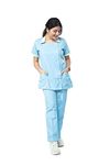 UNIFORM CRAFT Women's Polyester and Cotton Twill Nurse Uniform, Light Blue (2XL)