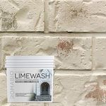 Romabio Classico Limewash Interior/Exterior Paint, Italian slaked-lime, One Coat, Riposo Beige, 2.5L/0.67GAL