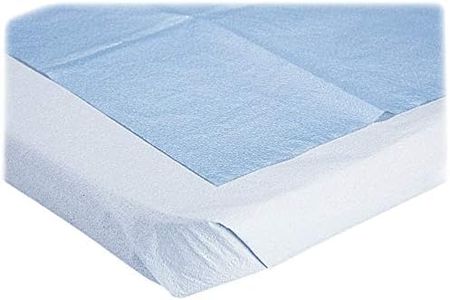 Medline Disposable Tissue/Poly Flat Stretcher Sheets, 40" x 90", Blue (Pack of 50)