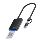 JJC CFexpress Type B Card Reader USB 3.2 Gen2 10Gbps, USB C USB A 2-in-1 External Card Reader Writer, Portable Aluminum Type A CFexpress Memory Card Adapter for i-Phone 15 Android MacOS M1/M2 Windows