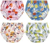 SMULPOOTI Reusable Diaper Covers for Girls Rubber Pants for Toddlers Diaper Cover for Swimming Cute Plastic Diaper Covers Toddler Plastic Pants Rubber Pants for Babies 4 Packs Girls 3T