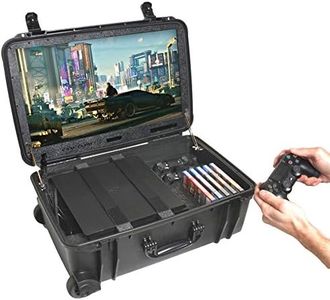 Case Club Waterproof PlayStation 4 & PS4 Slim/Pro Portable Gaming Station with Built-in 24" 1080p Monitor, Storage for Controllers, Games, and Included Speakers (PS4 & Accessories Not Included) Gen 2