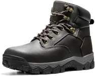 NORTIV 8 Men's Hiking Boots Waterproof Ankle High Outdoor Trekking Leather Boots,Size 10,DARK BROWN,SNHB233M