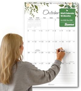SUNEE 2026-2027 Wall Calendar Extra Large 17"x27", 18 Month Calendar (Ends March 2028),Vertical Monthly for Wall, Greenery
