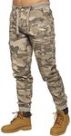 EZ409 Enzo Mens Military Combat Joggers Trousers Camouflage Cargo Camo Work Pants Beige 36R