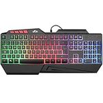 Rii RK202 Gaming Keyboard,LED Rainbow Backlit Light up Keyboard With Membrane Keys,Spill-Resistant,for PC Computer,Laptop,Windows,Gamer,Xbox one,PS4,PS5-UK Layout