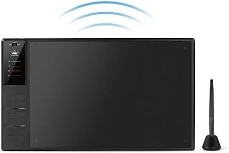 HUION WH1409 Kabelloses Grafiktablett, 350 x 220mm Groß Professionelles Tablette mit batterielosem Stift, 12 ExpressKeys, 8192 Stufen und 5080LPI -Grafiktablett für Home-Office & E-Learning