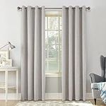 CUCRAF 100% Blackout Curtains Off White Curtains 84 Inch Drop 2 Panels Soft Texture Energy Saving Sun Blocking Eyelet TopThermal Curtains for Bedroom Living Room 52 X 84 Inch, Off White