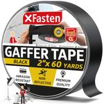 XFasten Black Gaffers Tape 2 Inch X 60 Yards, Multipurpose, No Residue Gaffer Tape, Black Gaff Tape 2 Inch for Photography, Indoor, Outdoor Locations