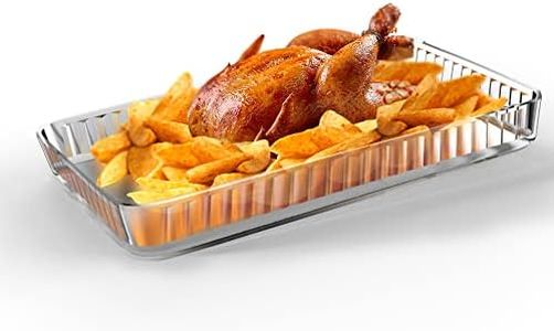 ums Glass Baking Dishes - 16 X 11 inch - 4 Quart Cooking and Serving Pan, Rectangular Baking Tray, Borosilicate Glass Cooking Pans for Oven, Casserole Dish, Heat Resistant Glass Ovenware