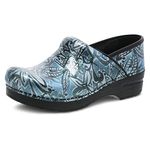 Dansko Women's Professional Clog, Denim Floral Patent, 6.5-7