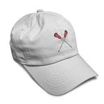 Soft Baseball Cap Lacrosse Sports D Embroidery Dad Hats for Men & Women, White, One size