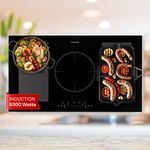 Klarstein Induction Hob, 9300W Electric Hob Induction Cooker, 5 Ring Electric Pan Hob, Built-In Table Top Cookers w/ 5 Hobs, Touch Control, Induction Heater Cooktops, Electric Hot Plates for Cooking