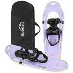 Gpeng Snowshoes for Men Women Youth Kids, Light Weight Aluminum Snow Shoes with Crampon Protector and Carrying Tote Bag (Purple, 21 inch)