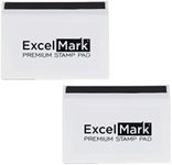 ExcelMark Ink Pad for Rubber Stamps 2-1/8" by 3-1/4" (Black Ink) - 2 Pack