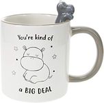 Pavilion Gift Company 45631 You're Kind of A Big Deal - Hippo Grey 17 oz Dolomite Coffee Cup Mug, Ceramic, Grey