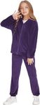 Elendra Track Suit for Girls, Winter-wear Solid Fleece Tracksuit Set, Hoodie and Jogger Set for Girls (10-11 Years, Purple)