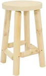 Sunnydaze 24-Inch Fir Wood Backless Counter-Height Stool - Unfinished